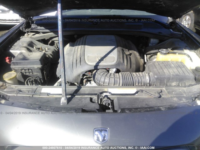 2B3LK53H08H296863 - 2008 DODGE CHARGER R/T GRAY photo 10