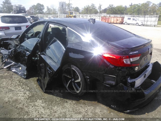 1HGCV1F33JA078341 - 2018 HONDA ACCORD SPORT BLACK photo 3