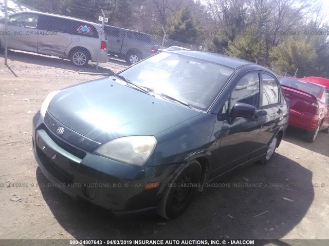 JS2RA41S325106451 - 2002 SUZUKI AERIO S/GS GREEN photo 2