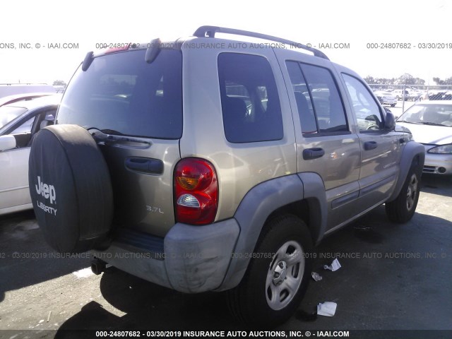 1J4GL48K53W718447 - 2003 JEEP LIBERTY SPORT/FREEDOM GOLD photo 4