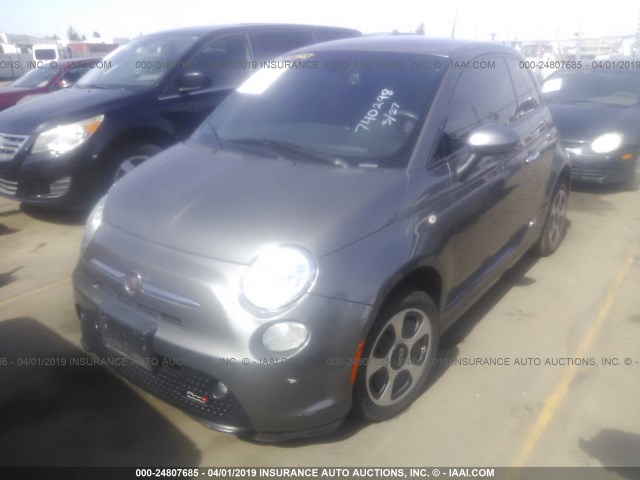 3C3CFFGE5DT740298 - 2013 FIAT 500 ELECTRIC GRAY photo 2