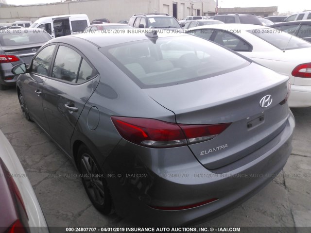 5NPD84LF2JH291817 - 2018 HYUNDAI ELANTRA SEL/VALUE/LIMITED GRAY photo 3