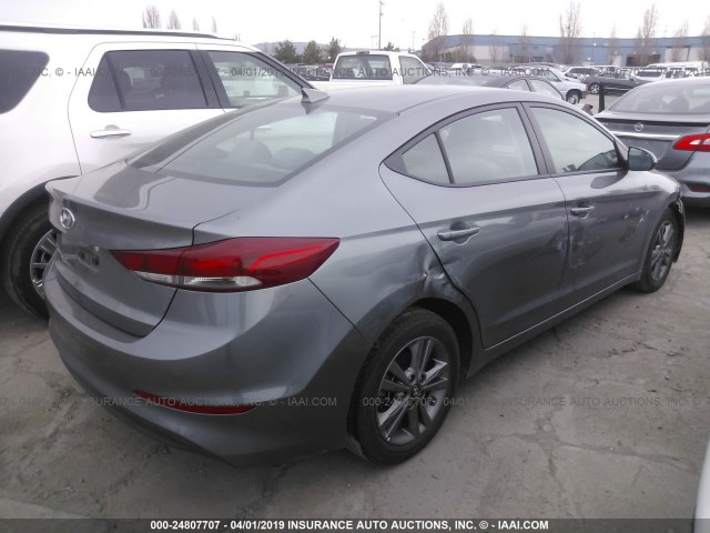 5NPD84LF2JH291817 - 2018 HYUNDAI ELANTRA SEL/VALUE/LIMITED GRAY photo 4