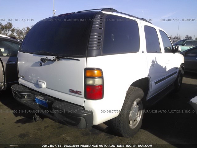 1GKEK13T35J202199 - 2005 GMC YUKON WHITE photo 4