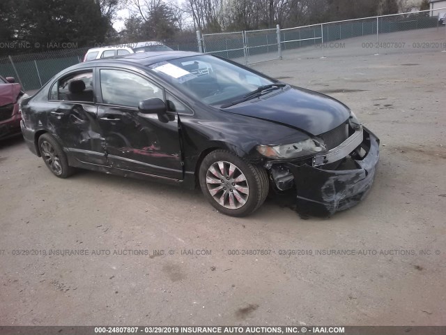 2HGFA16919H325432 - 2009 HONDA CIVIC EXL BLACK photo 1