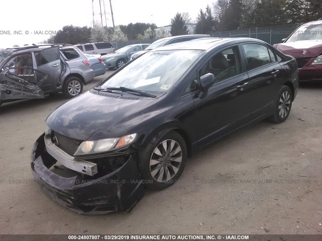 2HGFA16919H325432 - 2009 HONDA CIVIC EXL BLACK photo 2