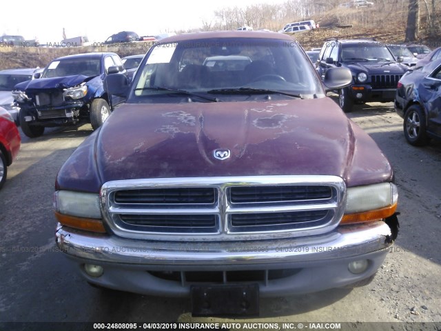 1B7GG2AN31S200229 - 2001 DODGE DAKOTA QUAD MAROON photo 6