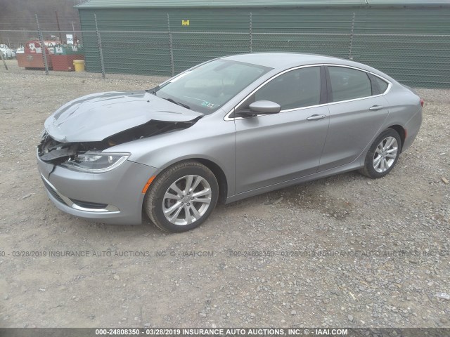 1C3CCCAB2FN631337 - 2015 CHRYSLER 200 LIMITED SILVER photo 2