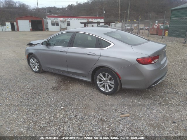 1C3CCCAB2FN631337 - 2015 CHRYSLER 200 LIMITED SILVER photo 3