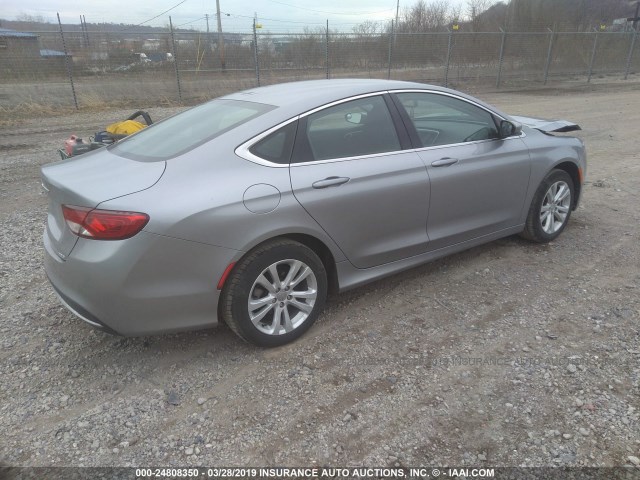 1C3CCCAB2FN631337 - 2015 CHRYSLER 200 LIMITED SILVER photo 4