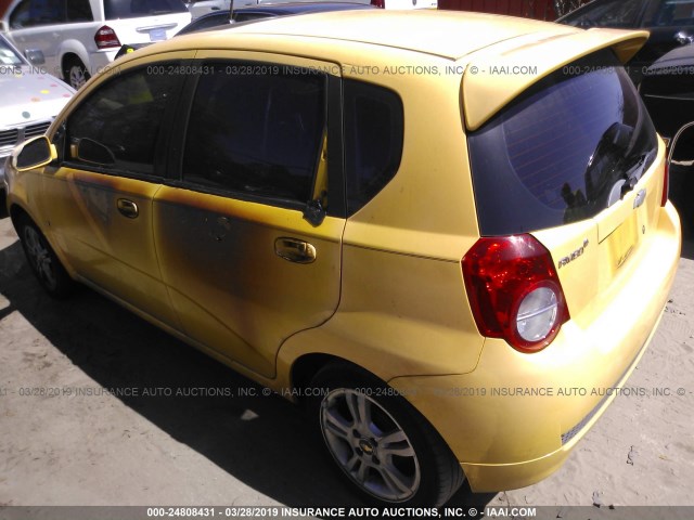 KL1TG66E29B353931 - 2009 CHEVROLET AVEO LT YELLOW photo 3