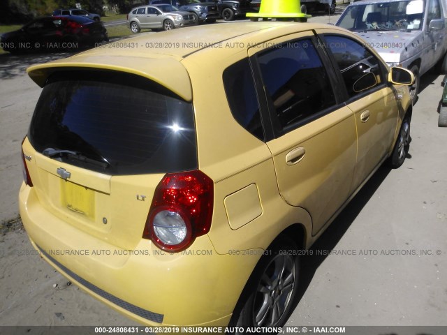 KL1TG66E29B353931 - 2009 CHEVROLET AVEO LT YELLOW photo 4