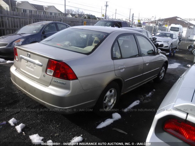 JHMES96643S014264 - 2003 HONDA CIVIC HYBRID GOLD photo 4