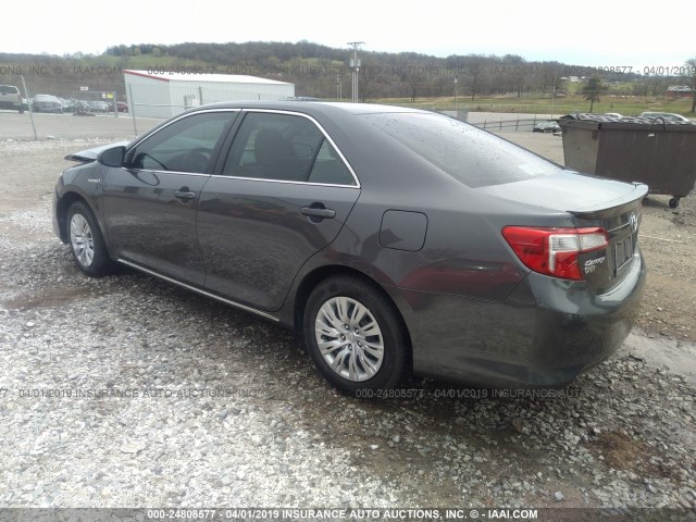 4T1BD1FKXEU105023 - 2014 TOYOTA CAMRY HYBRID/LE/XLE GRAY photo 3