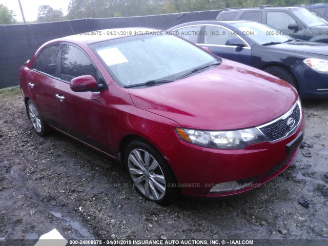 KNAFW4A33D5685156 - 2013 KIA FORTE SX RED photo 1