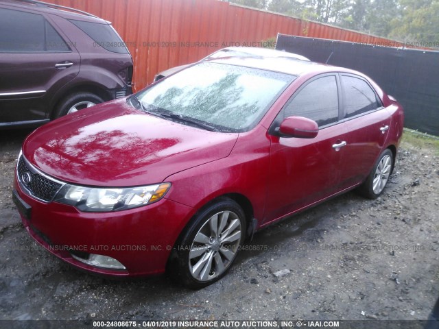 KNAFW4A33D5685156 - 2013 KIA FORTE SX RED photo 2