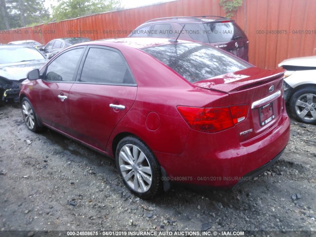 KNAFW4A33D5685156 - 2013 KIA FORTE SX RED photo 3