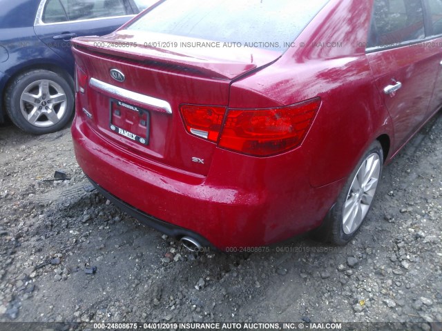 KNAFW4A33D5685156 - 2013 KIA FORTE SX RED photo 6