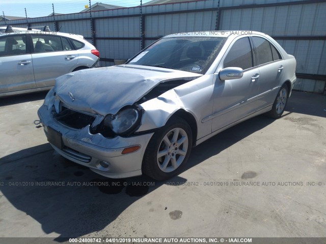 WDBRF54H27F905056 - 2007 MERCEDES-BENZ C 280 SILVER photo 2