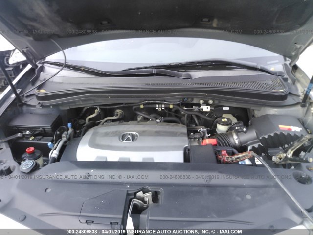 2HNYD2H23AH503859 - 2010 ACURA MDX GRAY photo 10