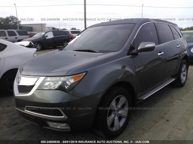 2HNYD2H23AH503859 - 2010 ACURA MDX GRAY photo 2