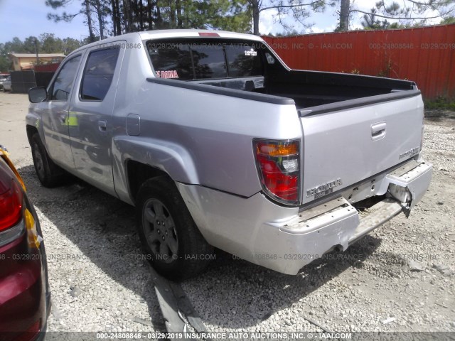 2HJYK16357H520331 - 2007 HONDA RIDGELINE RTX SILVER photo 3