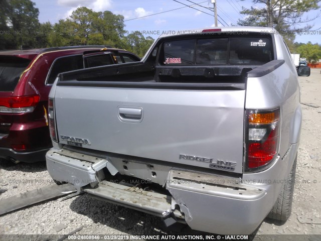 2HJYK16357H520331 - 2007 HONDA RIDGELINE RTX SILVER photo 6