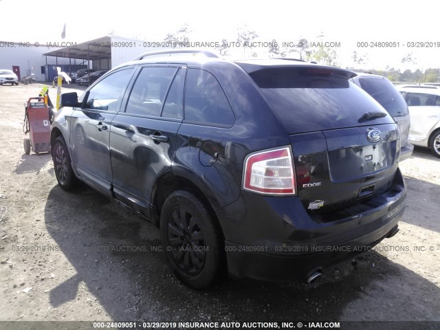 2FMDK38C98BA81016 - 2008 FORD EDGE SEL BLACK photo 3