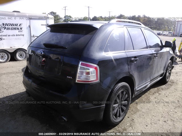 2FMDK38C98BA81016 - 2008 FORD EDGE SEL BLACK photo 4