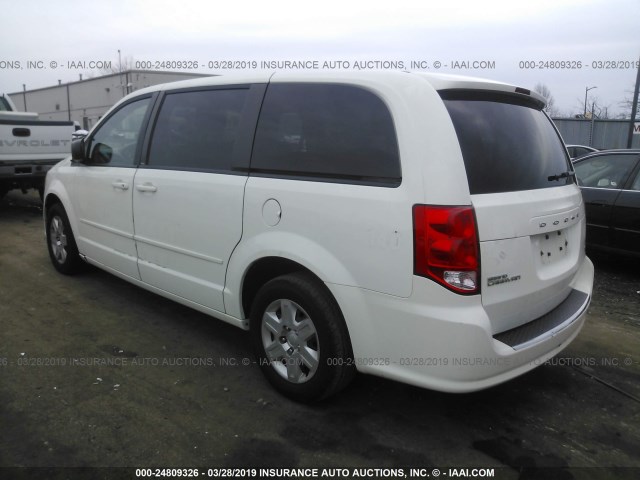 2C4RDGBG5CR373981 - 2012 DODGE GRAND CARAVAN SE WHITE photo 3