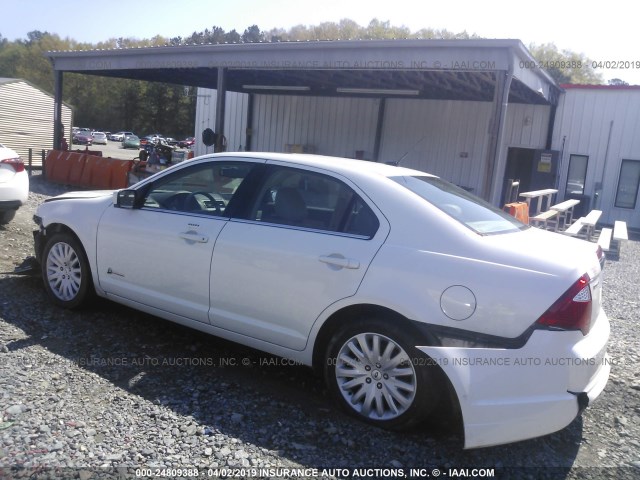 3FADP0L37AR184234 - 2010 FORD FUSION HYBRID WHITE photo 3