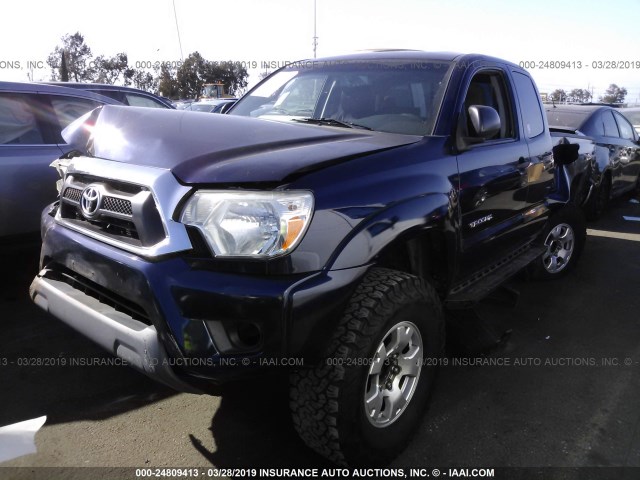 5TFTU4GN7DX031351 - 2013 TOYOTA TACOMA PRERUNNER ACCESS CAB BLUE photo 2