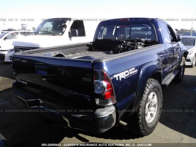 5TFTU4GN7DX031351 - 2013 TOYOTA TACOMA PRERUNNER ACCESS CAB BLUE photo 4