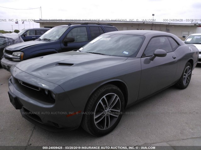 2C3CDZGG4KH583782 - 2019 DODGE CHALLENGER SXT GRAY photo 2