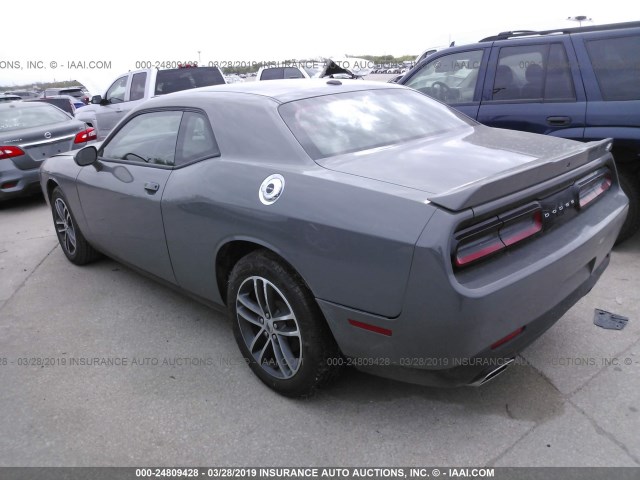 2C3CDZGG4KH583782 - 2019 DODGE CHALLENGER SXT GRAY photo 3