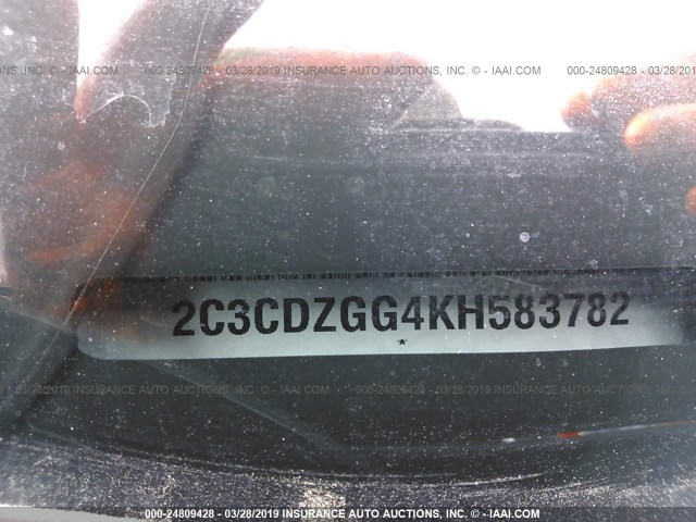 2C3CDZGG4KH583782 - 2019 DODGE CHALLENGER SXT GRAY photo 9