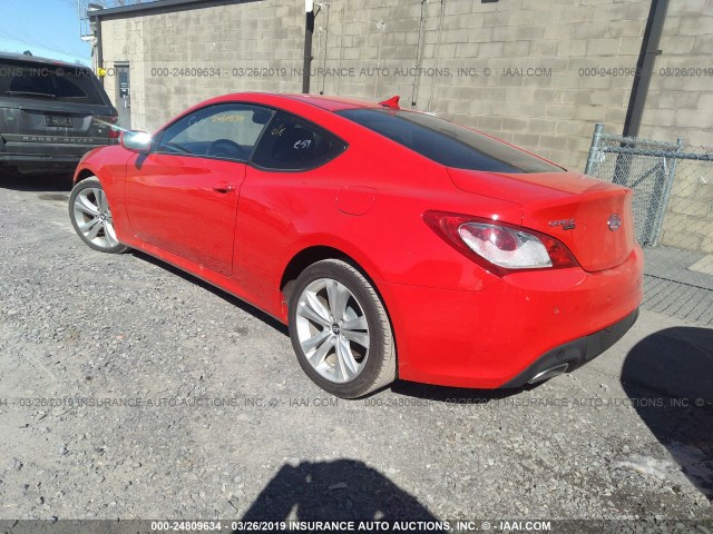 KMHHU6KH6AU014536 - 2010 HYUNDAI GENESIS COUPE 3.8L RED photo 3