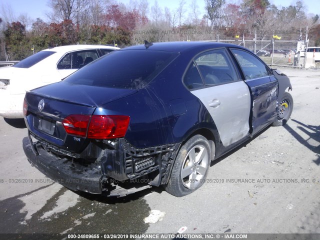 3VWLL7AJXBM131485 - 2011 VOLKSWAGEN JETTA TDI BLUE photo 4