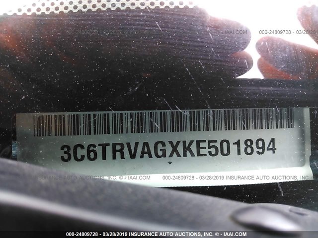 3C6TRVAGXKE501894 - 2019 RAM PROMASTER 1500 1500 STANDARD WHITE photo 9