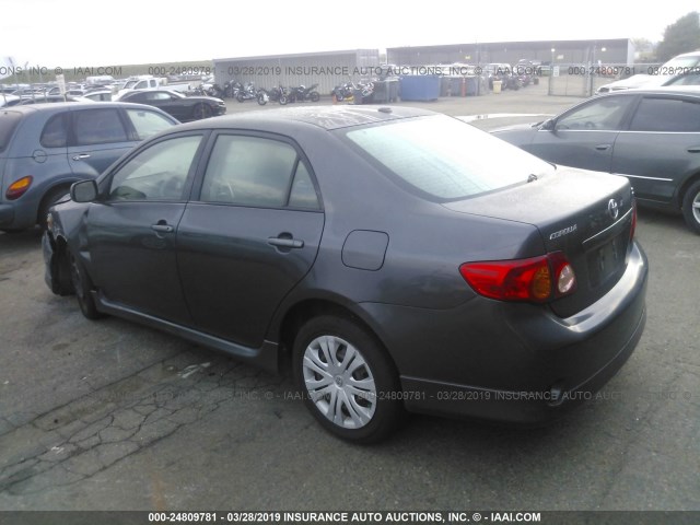 1NXBU40E19Z109326 - 2009 TOYOTA COROLLA S/LE/XLE GRAY photo 3