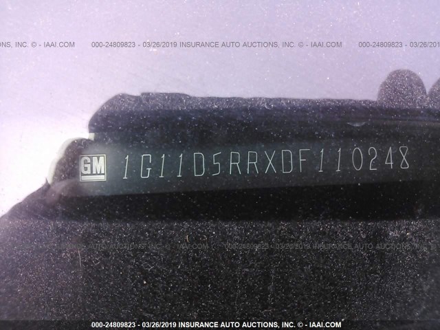 1G11D5RRXDF110248 - 2013 CHEVROLET MALIBU 1LT 白色 照片 9