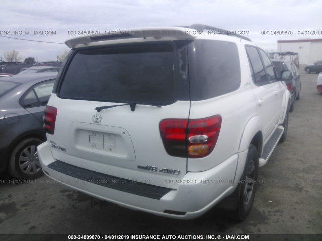 5TDBT48A23S167305 - 2003 TOYOTA SEQUOIA LIMITED WHITE photo 4