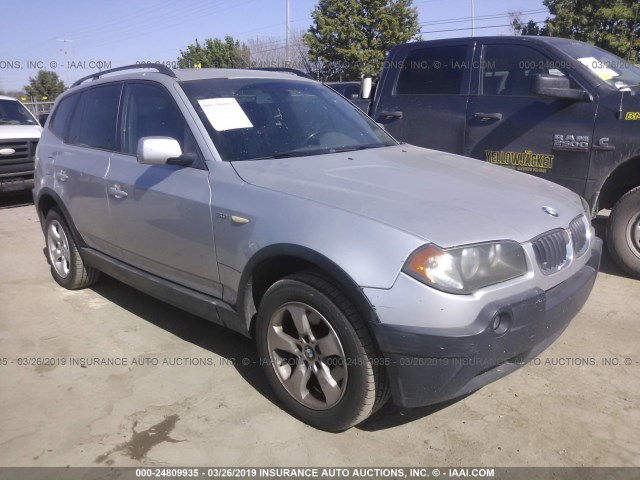 WBXPA93494WA61497 - 2004 BMW X3 3.0I SILVER photo 1