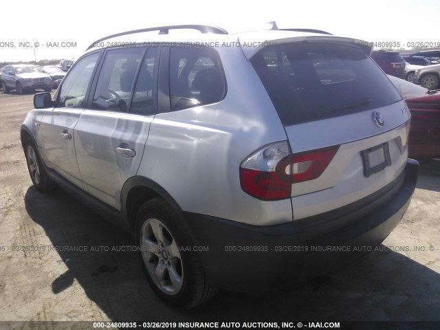 WBXPA93494WA61497 - 2004 BMW X3 3.0I SILVER photo 3