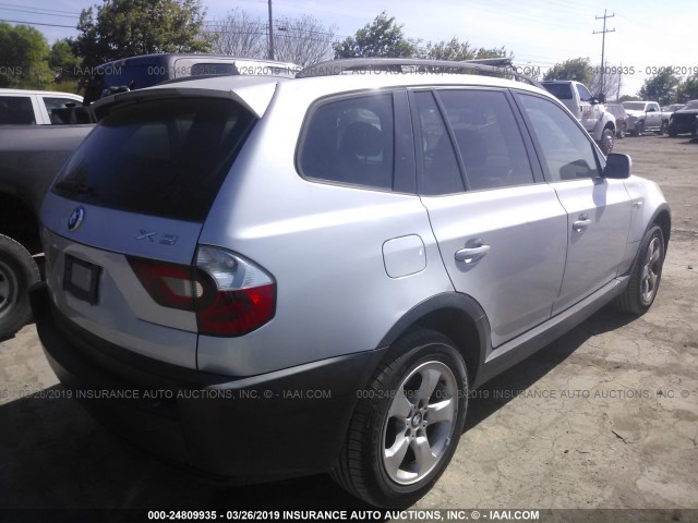 WBXPA93494WA61497 - 2004 BMW X3 3.0I SILVER photo 4