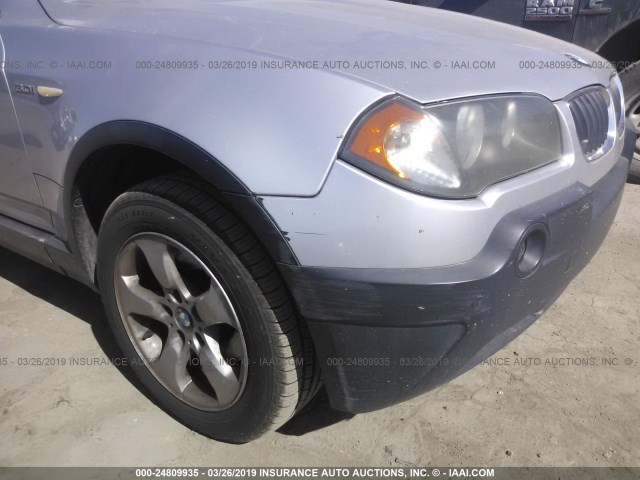 WBXPA93494WA61497 - 2004 BMW X3 3.0I SILVER photo 6