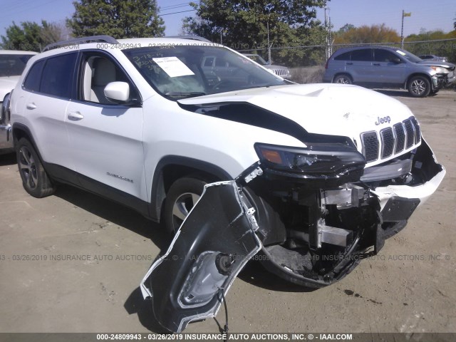 1C4PJLDB0KD392157 - 2019 JEEP CHEROKEE LIMITED WHITE photo 1