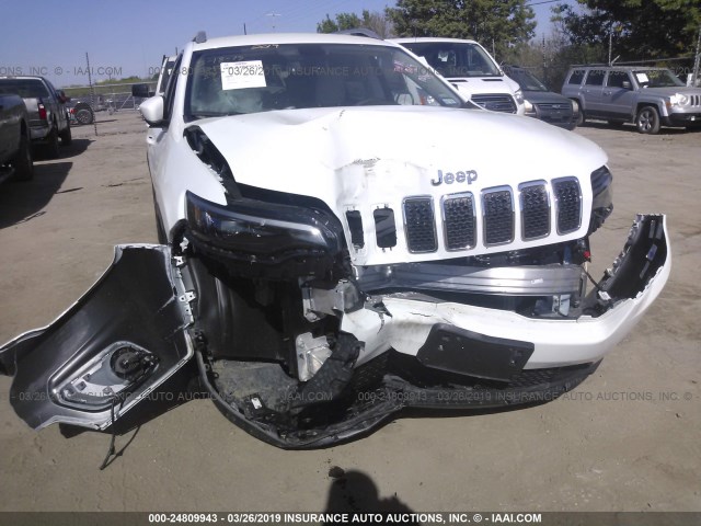 1C4PJLDB0KD392157 - 2019 JEEP CHEROKEE LIMITED WHITE photo 6