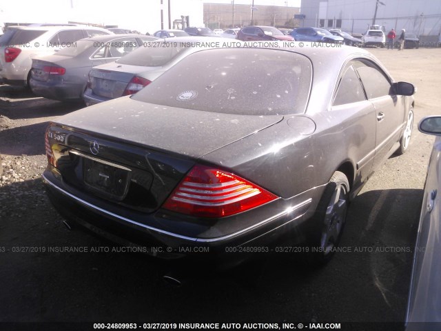 WDBPJ75J04A041037 - 2004 MERCEDES-BENZ CL 500 BLACK photo 4