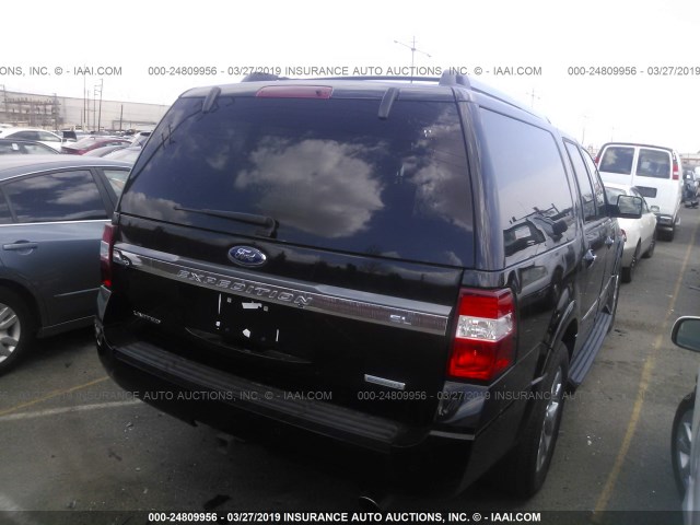 1FMJK1KT8HEA63742 - 2017 FORD EXPEDITION EL LIMITED BLACK photo 4